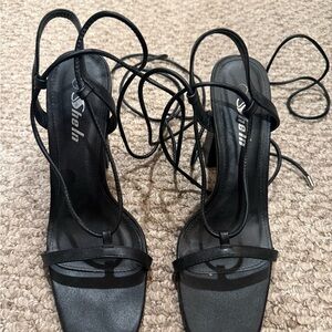 Shein Black Strappy Women's Heels